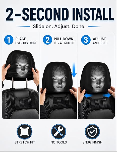 Scary Ghost Headrest Covers