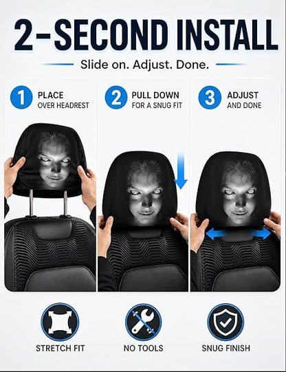 Scary Ghost Headrest Covers