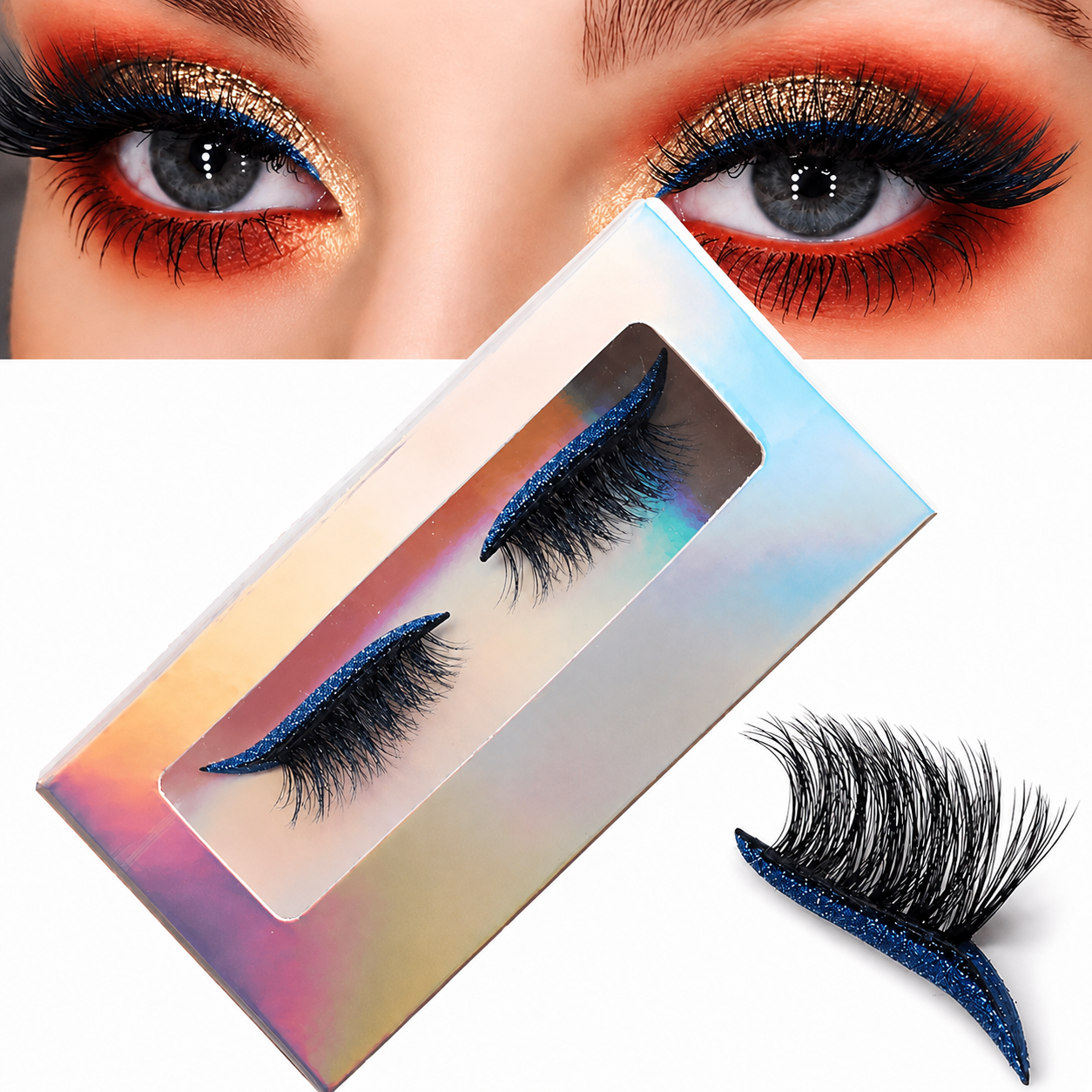 GlamLash Reusable Glitter Eyeliner False Lashes